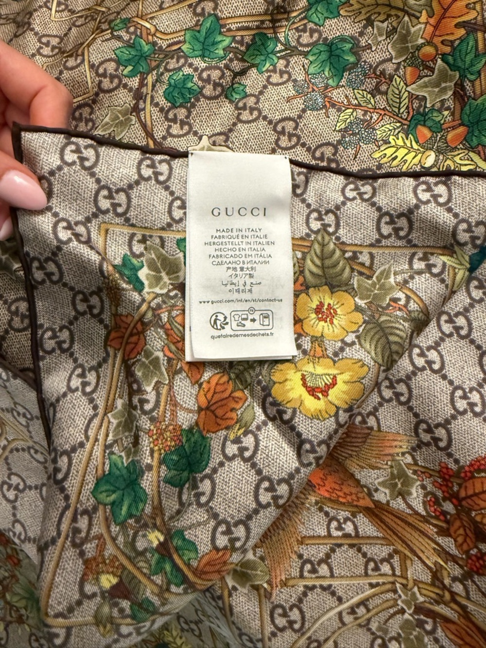 NWT Gucci Silk Twill Scarf - Picture 5 of 6